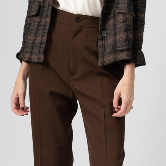 FORTE FORTE Wool Pant in Brown - Picture 2 of 4